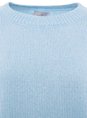 Zwillingsherz - Strickpullover Oversize Rundhals - Hellblau