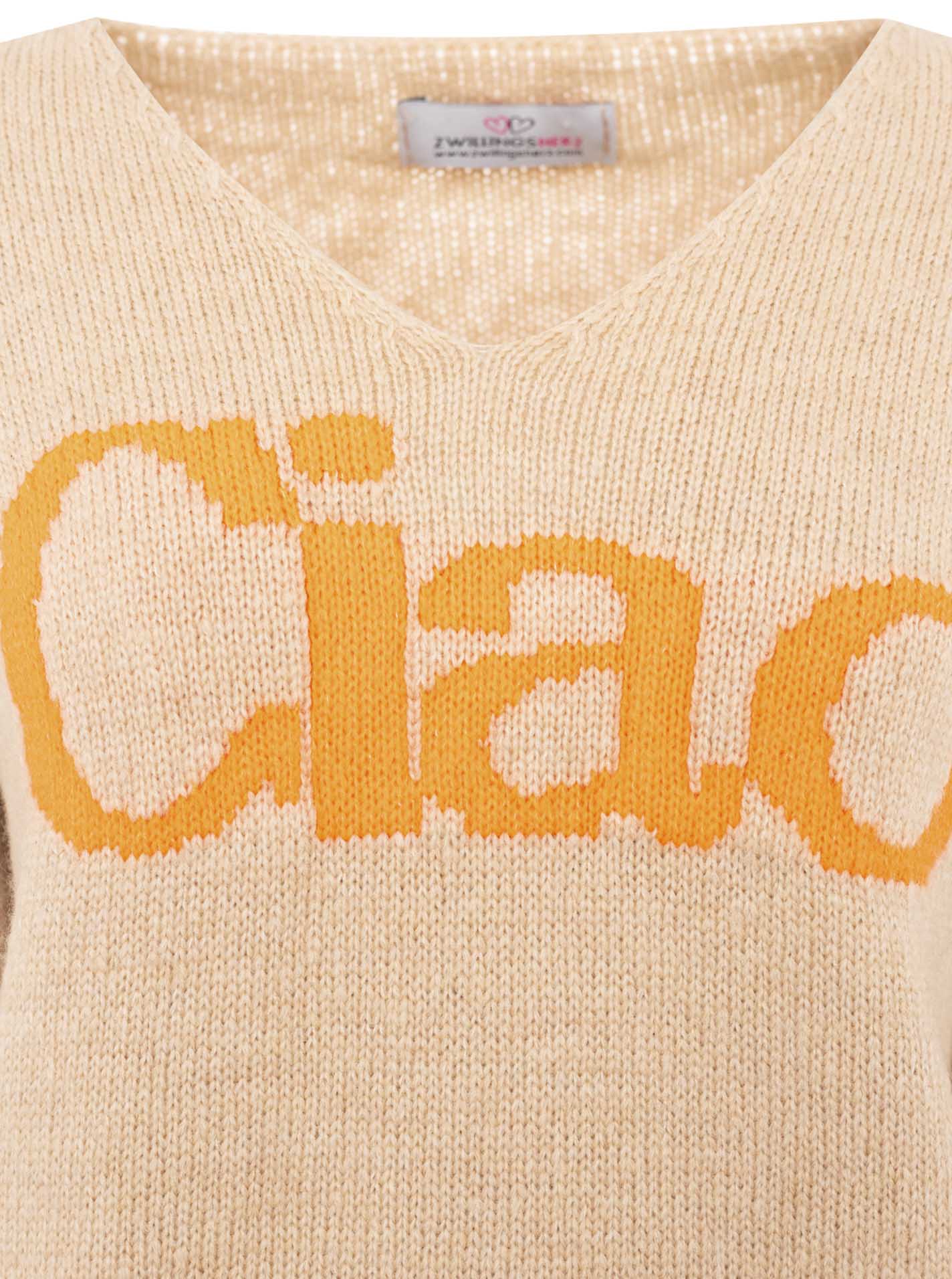 Zwillingsherz - Strickpullover "Ciao“ - Made in Italy - Beige