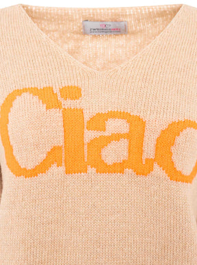 Zwillingsherz - Strickpullover "Ciao“ - Made in Italy - Beige