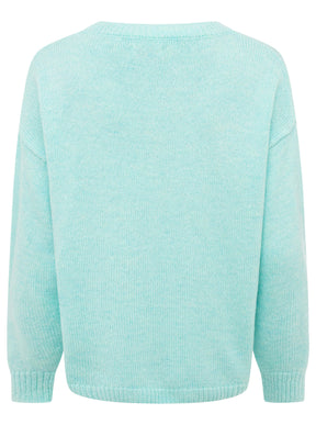 Zwillingsherz - Strickpullover Oversize Rundhals - Mint