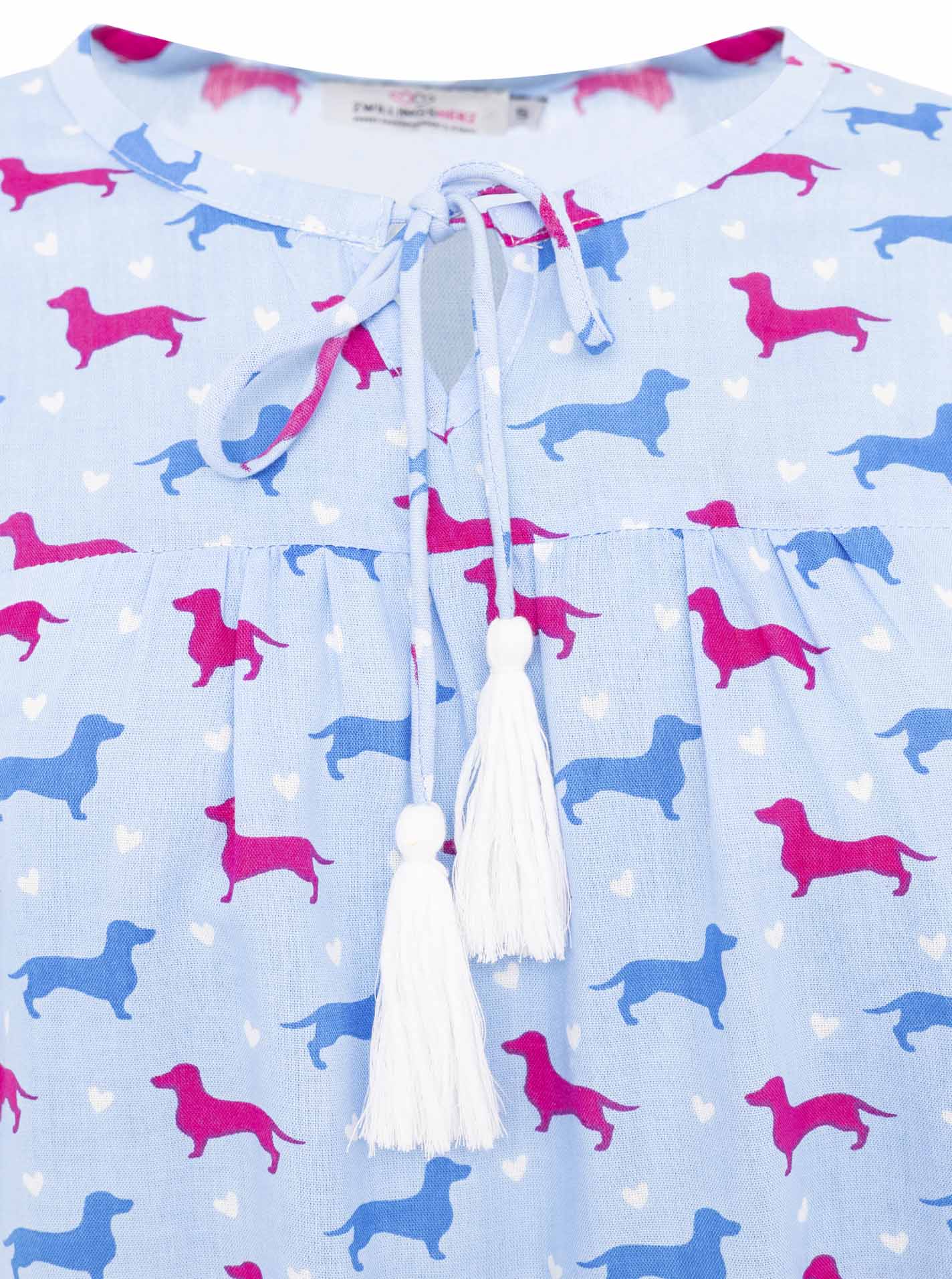 Zwillingsherz - Bluse Dog Lover - Blau/Pink