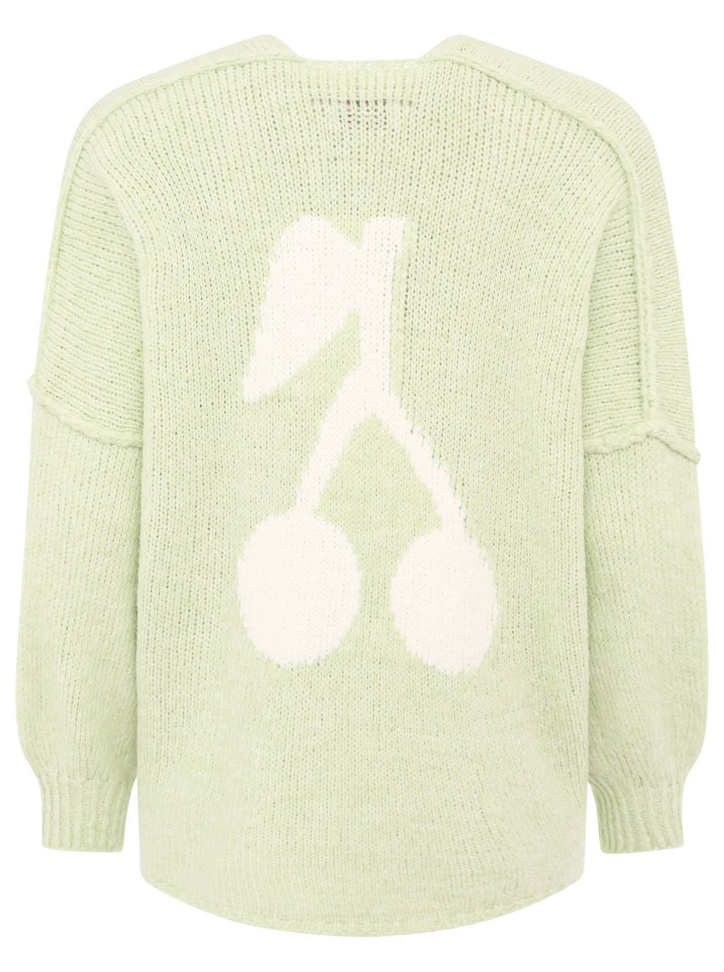 Zwillingsherz - Woll Cardigan mit Naht - Mint