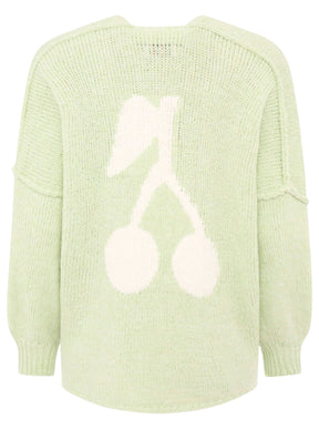 Zwillingsherz - Woll Cardigan mit Naht - Mint