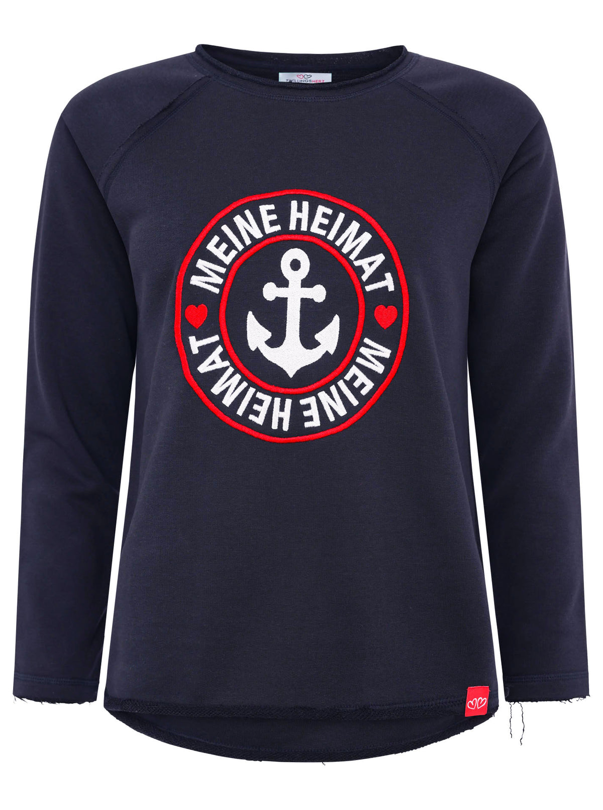 Zwillingsherz -  Sweatshirt/Pullover "Mein Heimat Anker” Dunkelblau