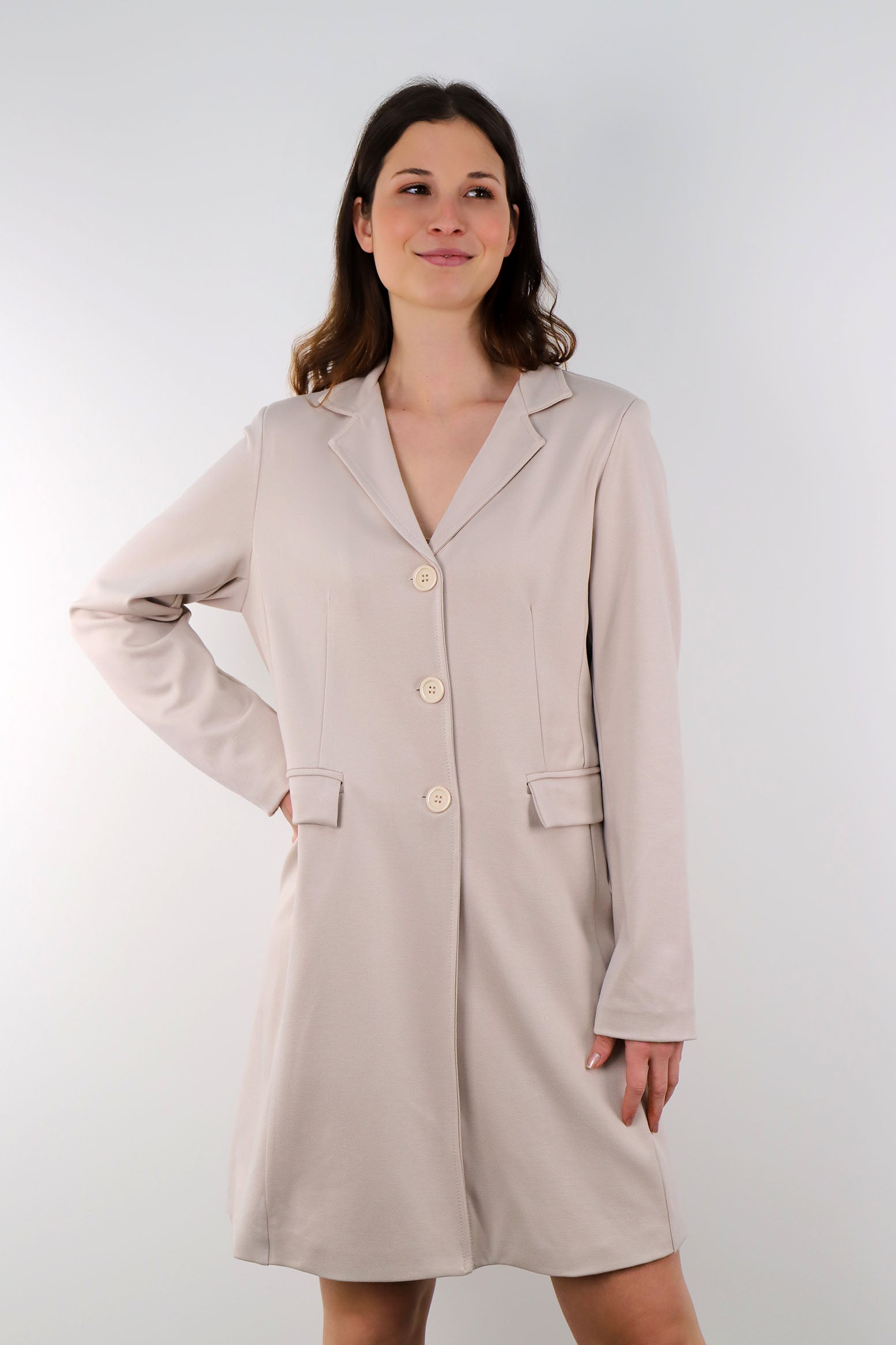 Long Blazer / Gehrock (Gefüttert) - Beige