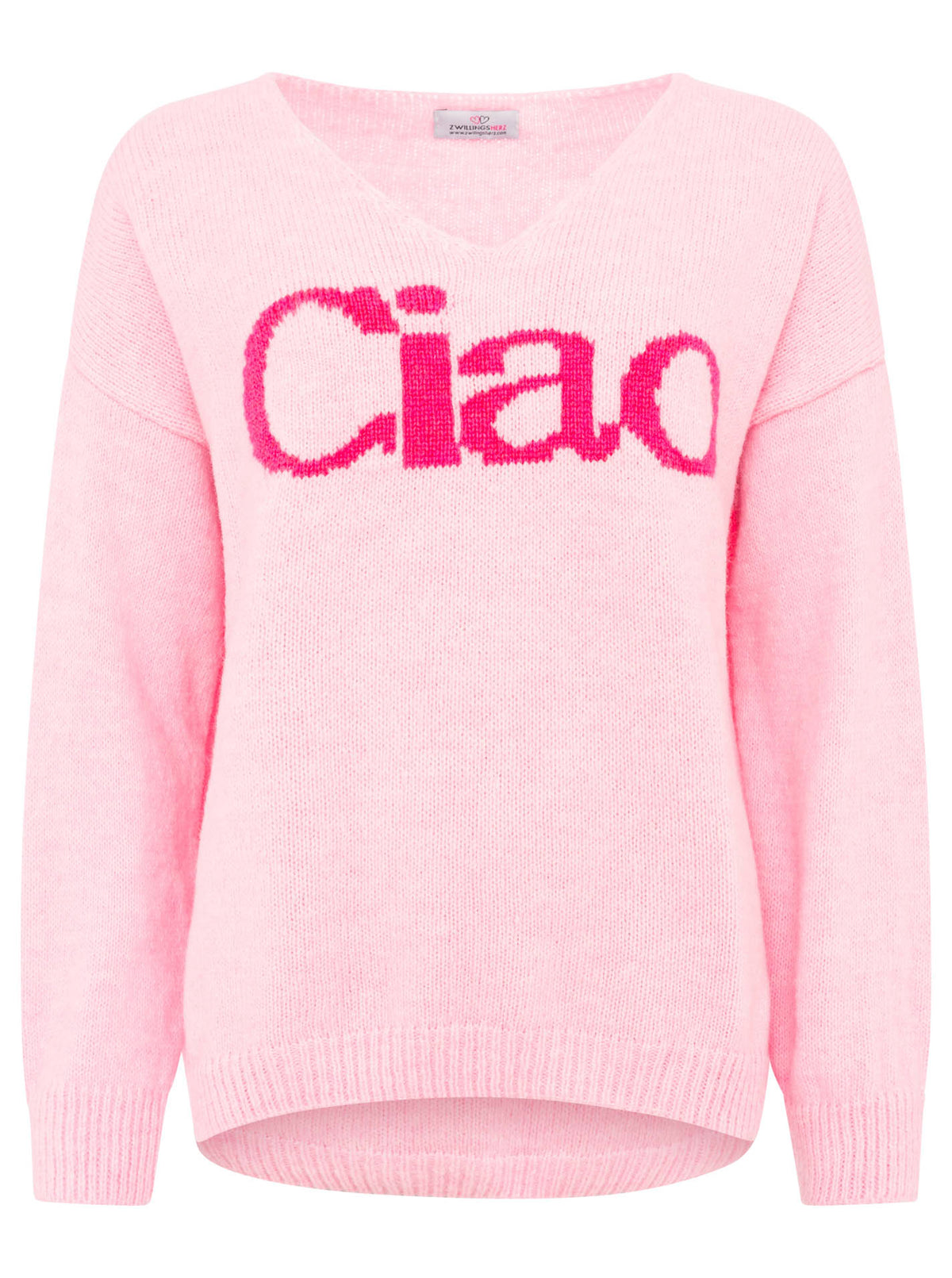 Zwillingsherz - Strickpullover "Ciao“ - Made in Italy - Rosa/Pink