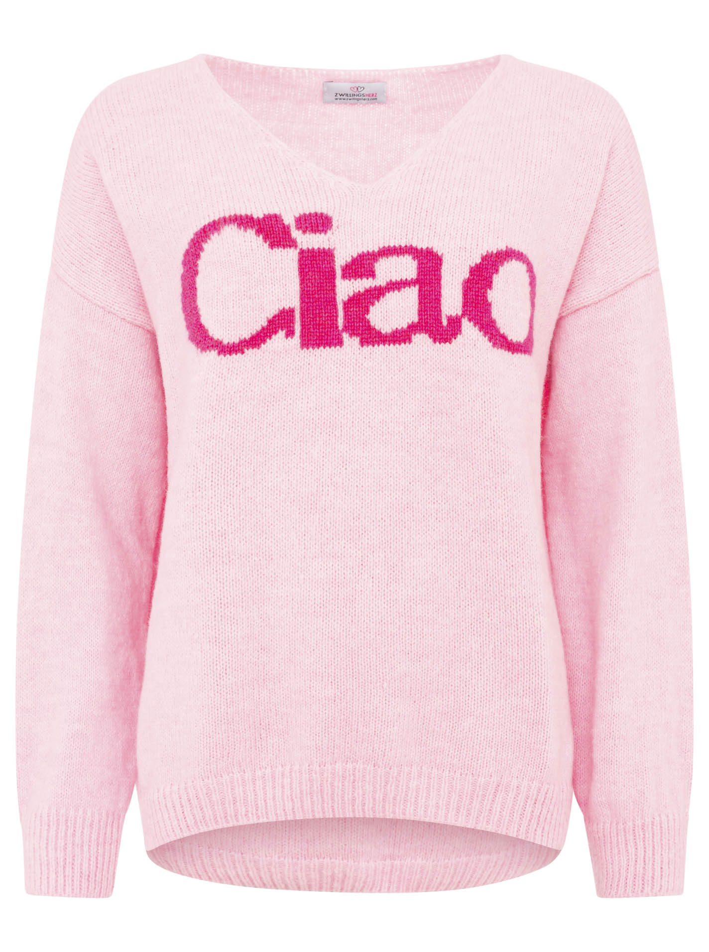 Zwillingsherz - Strickpullover "Ciao“ - Made in Italy - Rosa/Pink