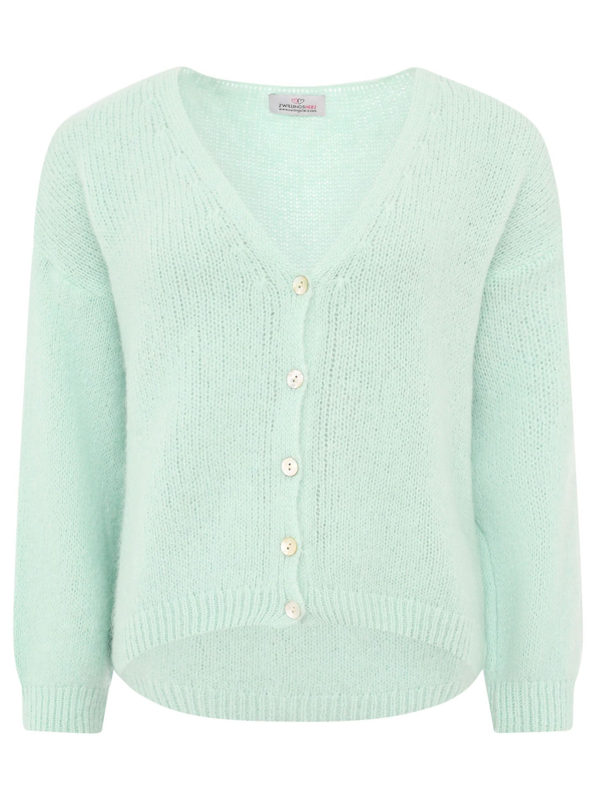 Zwillingsherz - Weicher Alpaka Cardigan - Mint