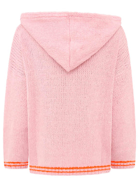 Zwillingsherz - Oversize Strick Hoodie „Herz“ - Made in Italy - Pink