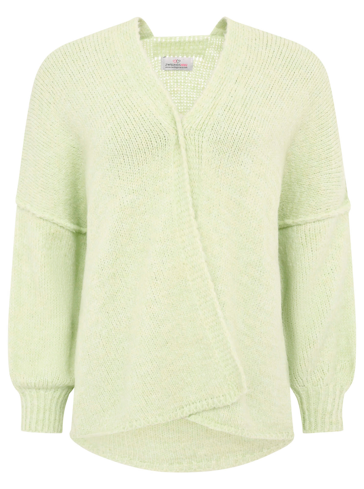 Zwillingsherz - Woll Cardigan mit Naht - Mint