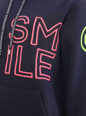 Zwillingsherz - Hoodie "Alissa Smile" - Dunkelblau/Pink