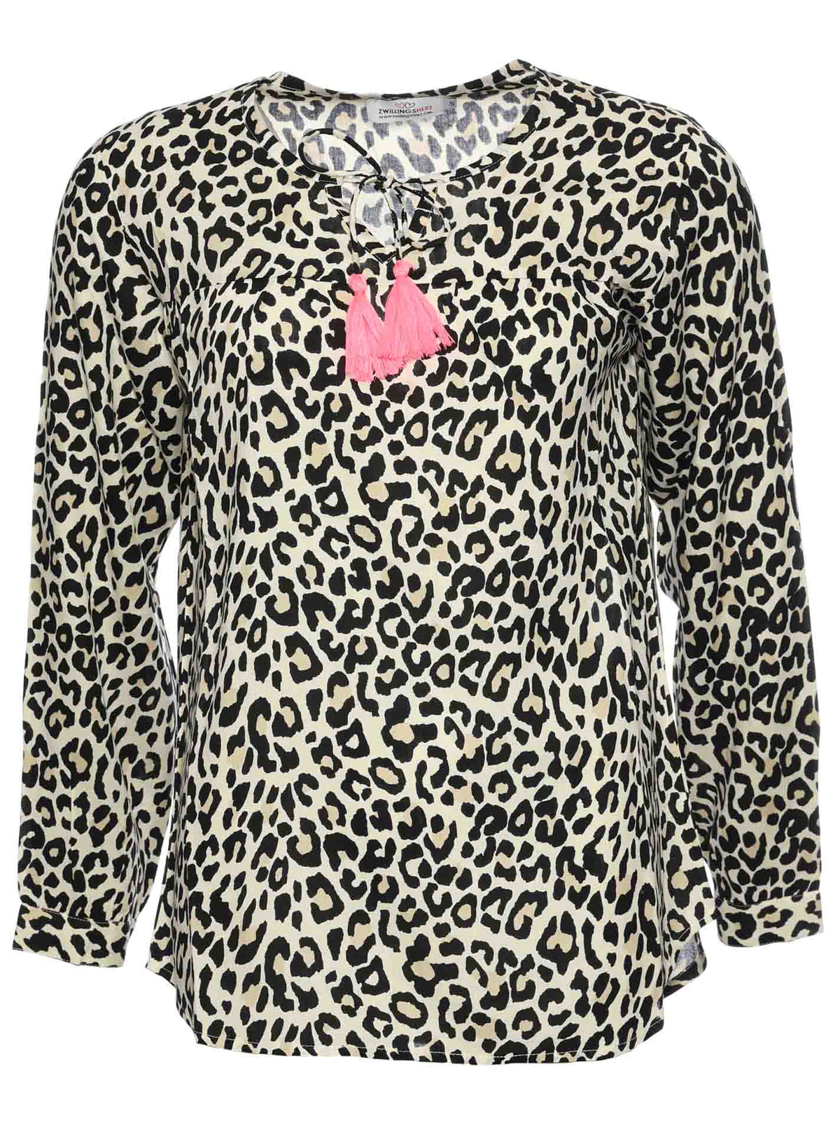 Zwillingsherz - Leo Leopard Bluse Silke - Beige/Schwarz