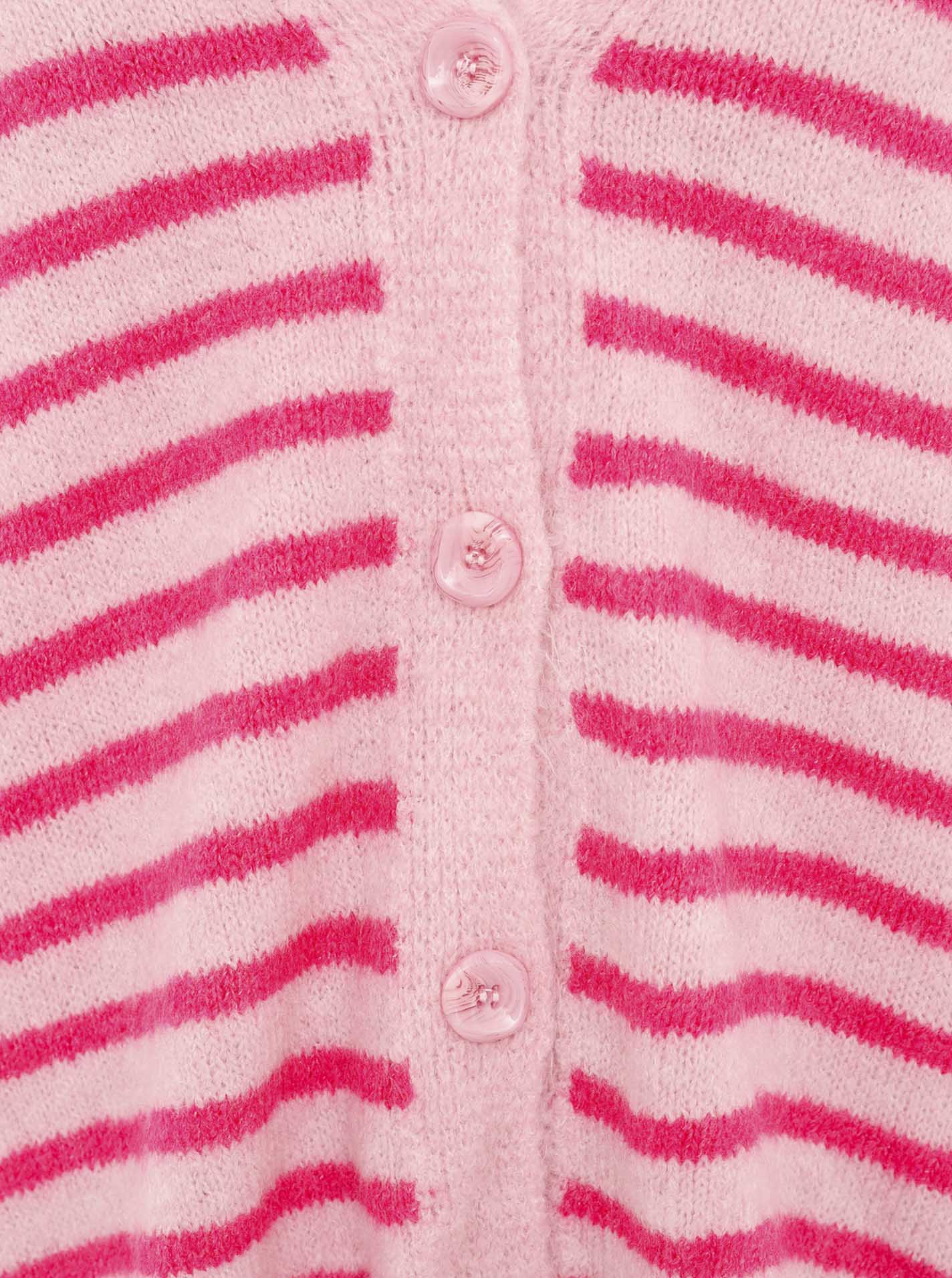 Zwillingsherz - Weicher Cardigan Streifenoptik - Made in Italy - Pink