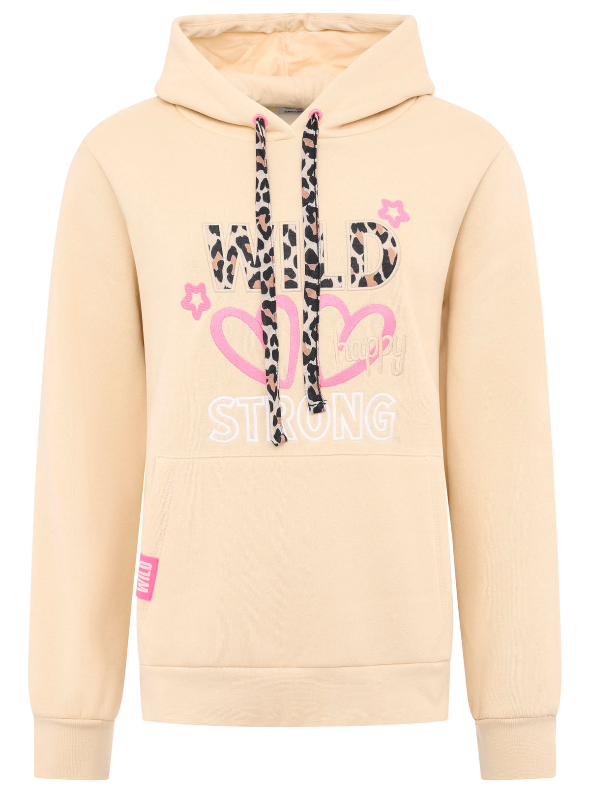 Zwillingsherz - Hoodie/Sweatshirt "Leo Wild Happy Strong" - Beige