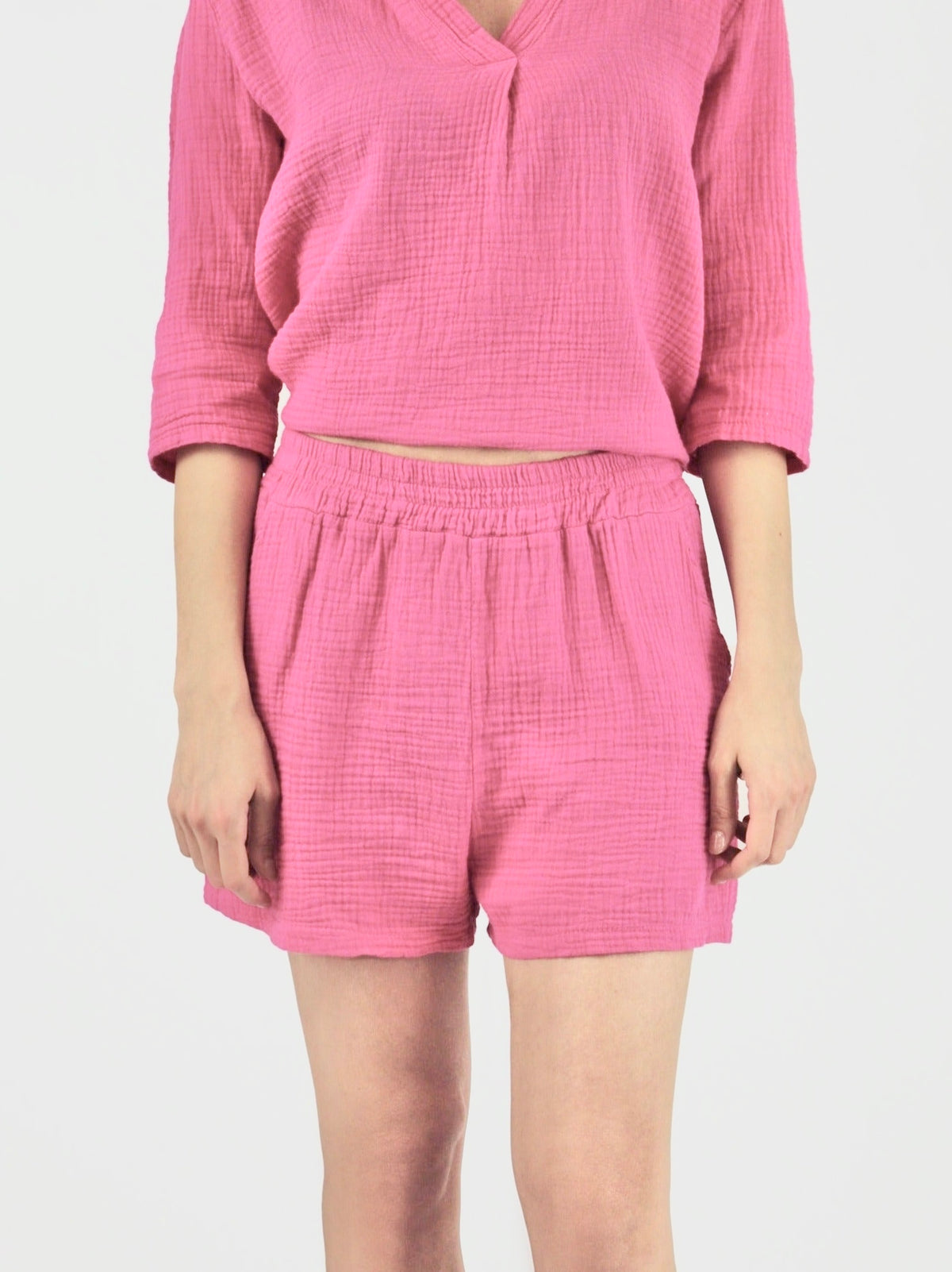 Natürliche Musselin Shorts - Pink