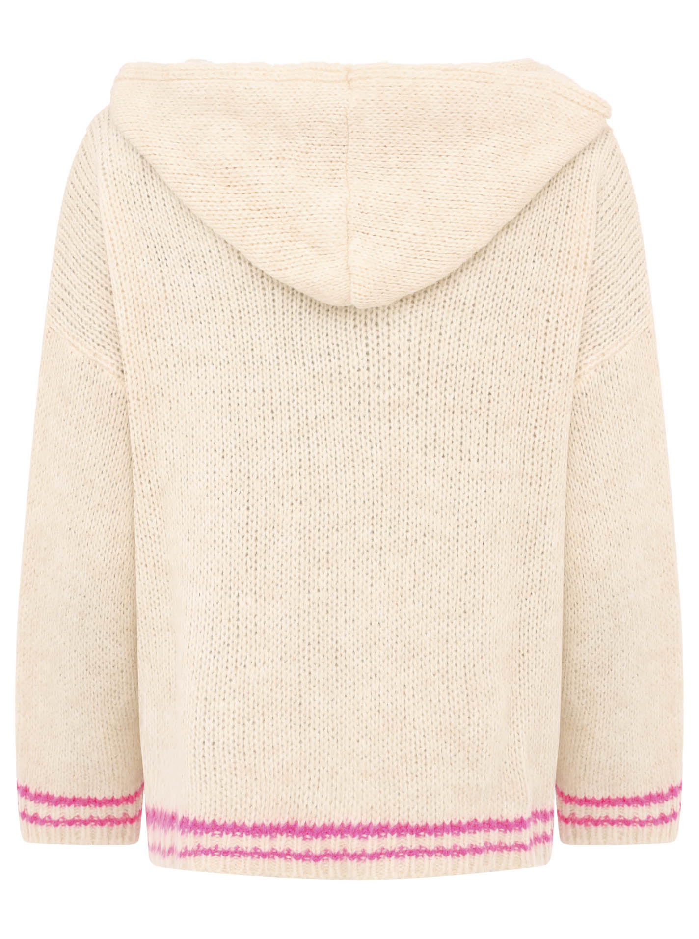 Zwillingsherz - Oversize Strick Hoodie „Herz“ - Made in Italy - Beige/Pink