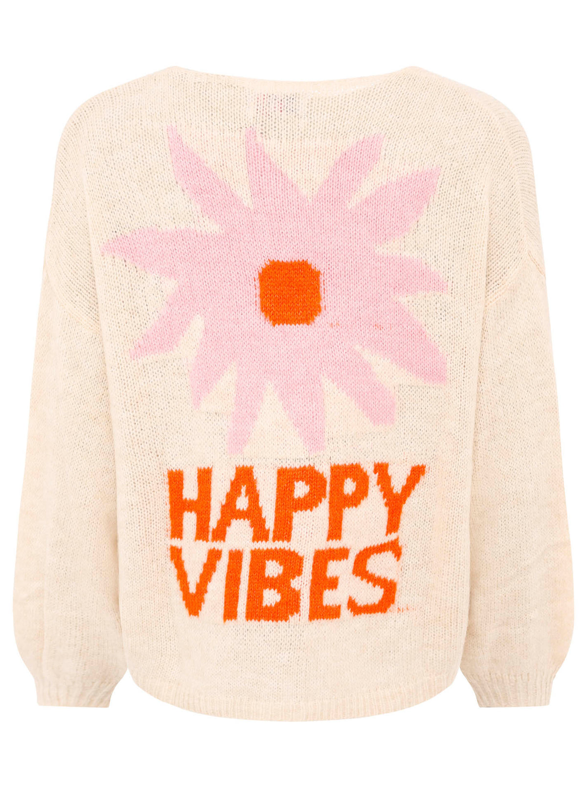 Zwillingsherz - Weicher Oversize Cardigan Happy Vibes - Made in Italy - Beige