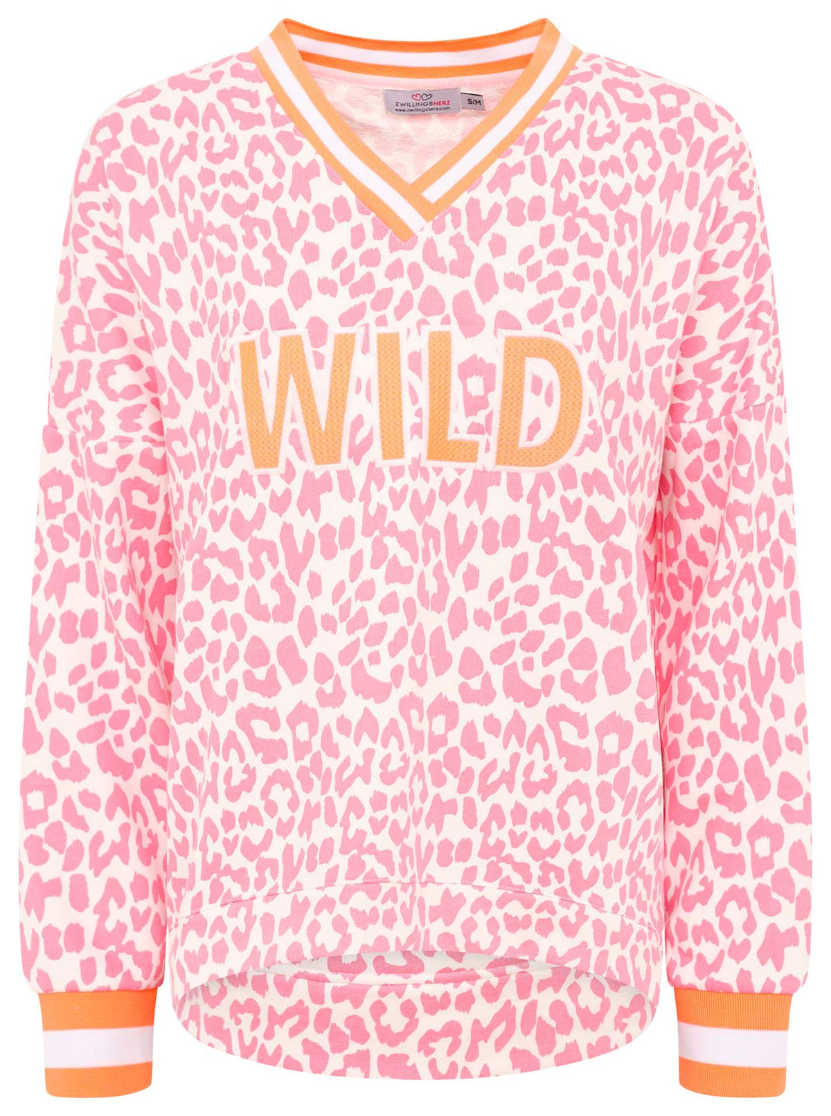 Zwillingsherz -  Sweatshirt/Pullover "Leo Wild Pastell” Pink/Weiß