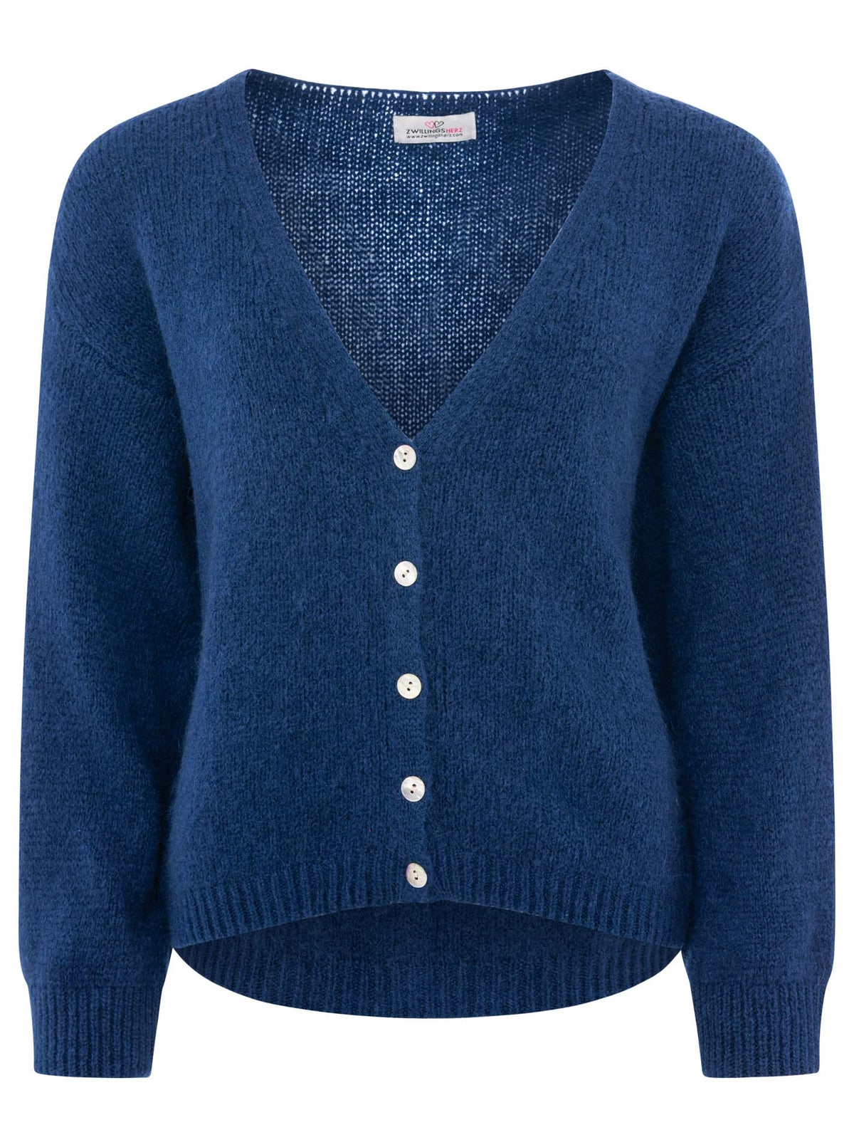 Zwillingsherz - Weicher Alpaka Cardigan - Dunkelblau