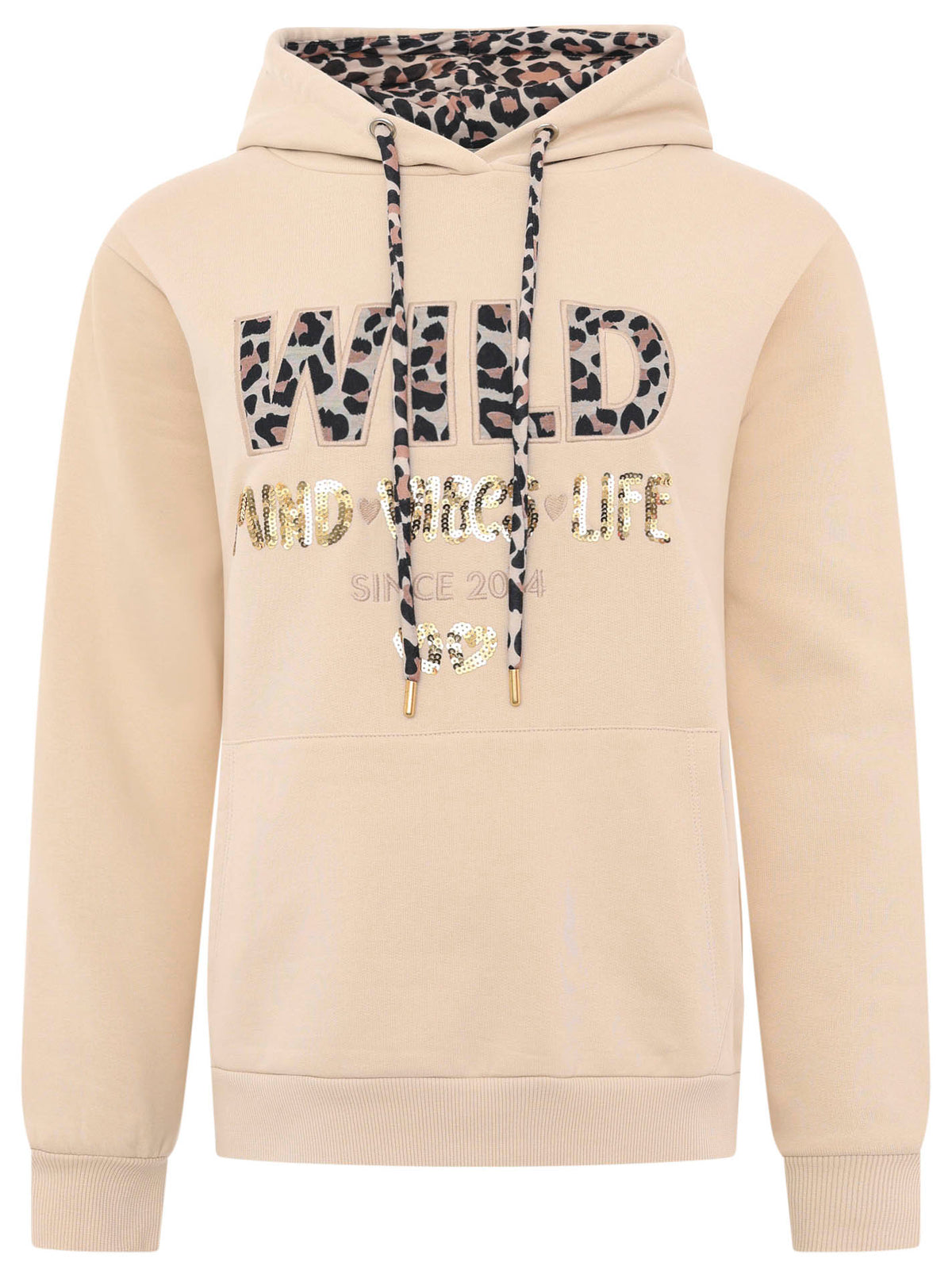 Zwillingsherz - Hoodie/Sweatshirt "Wild Mind Vibes Leo" - Beige