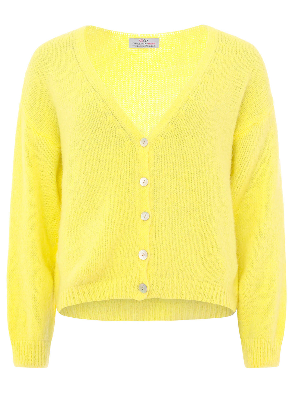 Zwillingsherz - Weicher Alpaka Cardigan - Lime