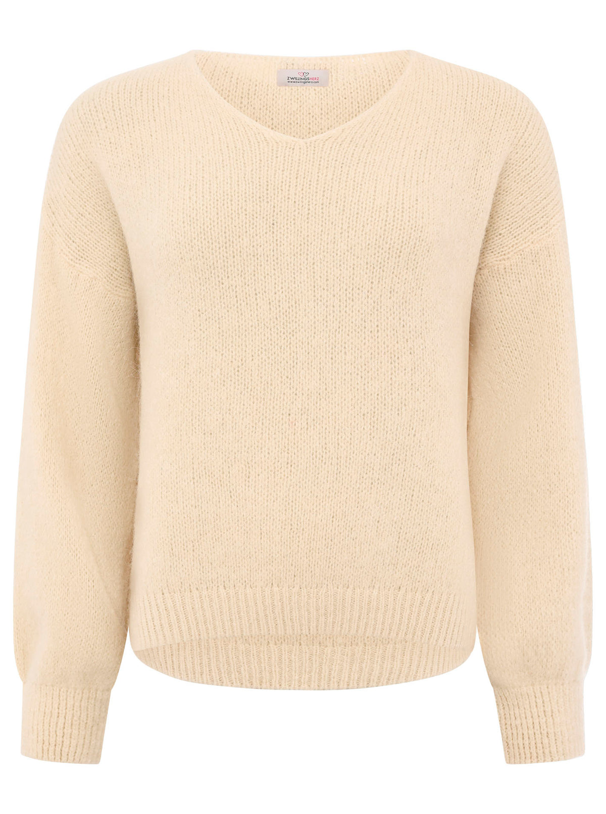 Zwillingsherz - Kuschel Alpaka Pullover - Beige