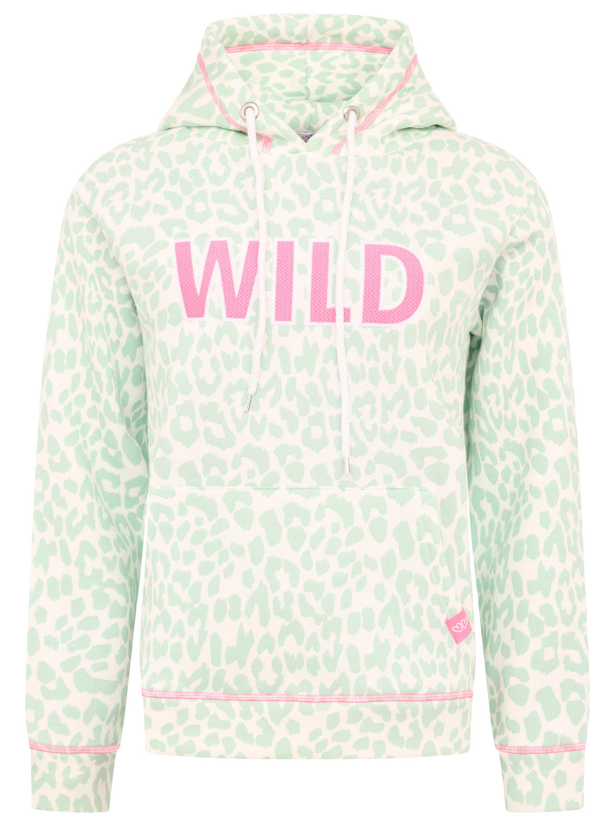 Zwillingsherz Hoodie Leo Wild Pastell - Salbei/Pink