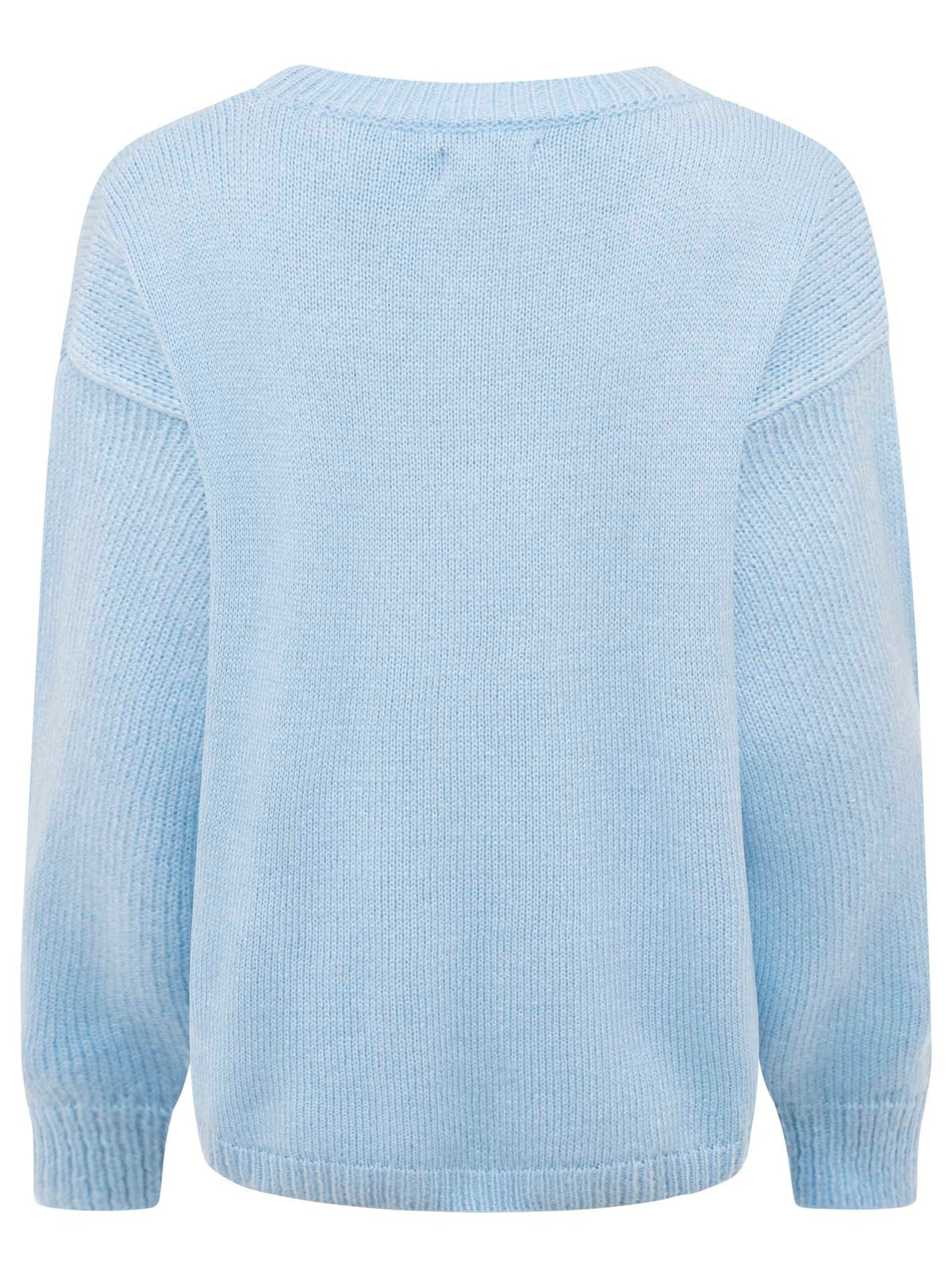 Zwillingsherz - Strickpullover Oversize Rundhals - Hellblau