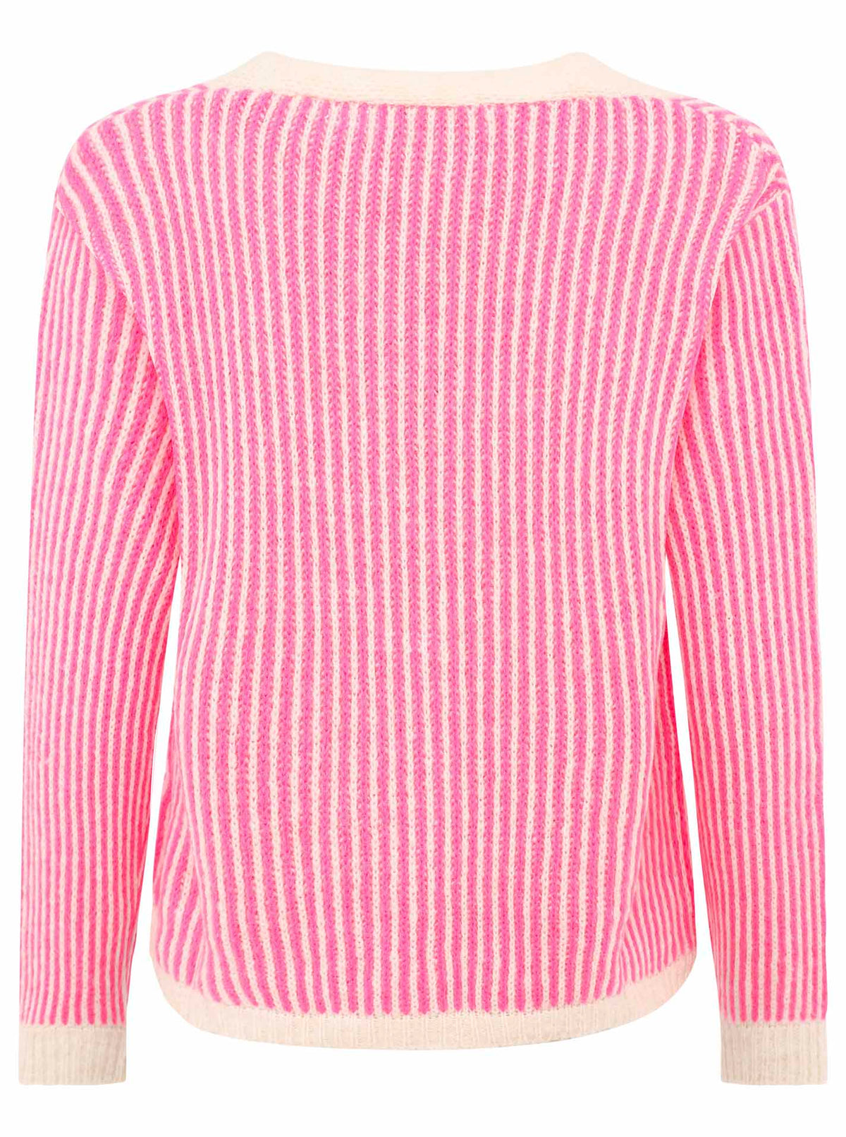 Zwillingsherz - Weiche Strickjacke Streifenoptik - Made in Italy - Pink