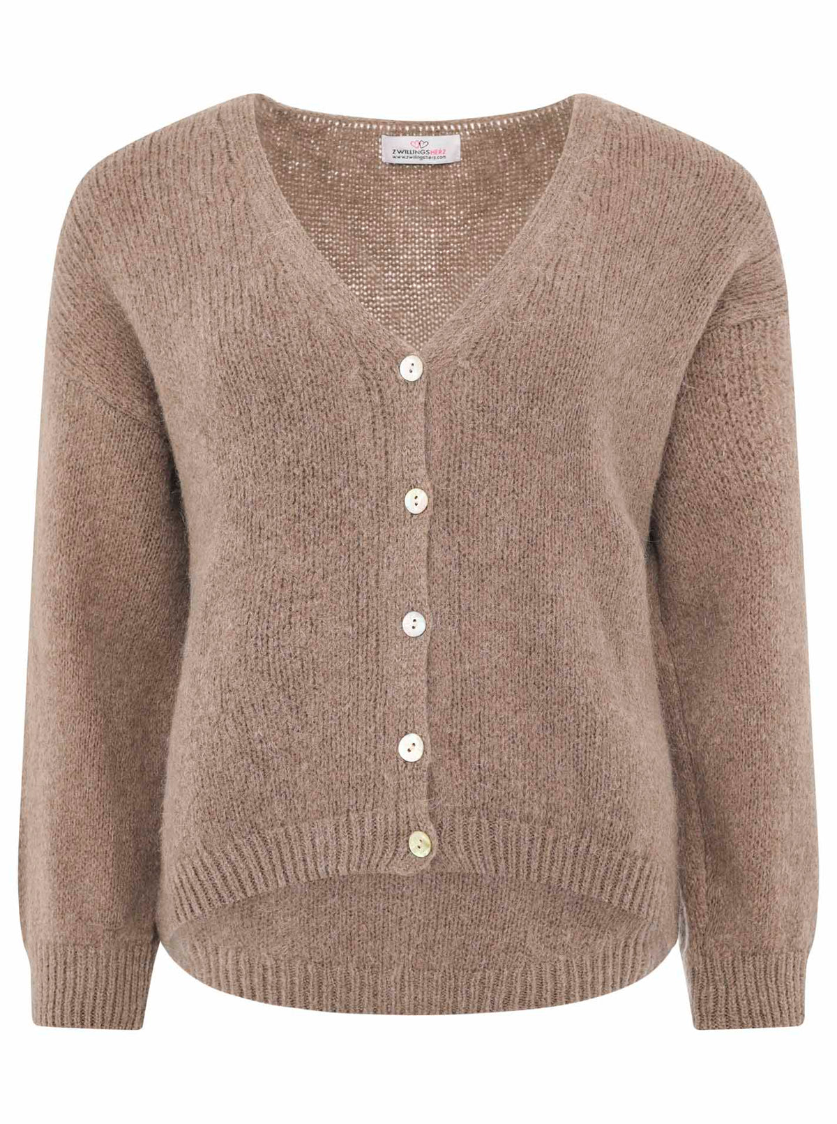 Zwillingsherz - Weicher Alpaka Cardigan - Braun