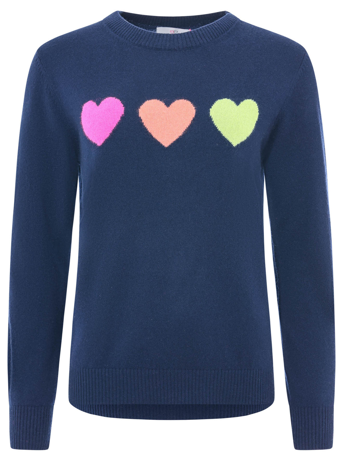 Zwillingsherz Kaschmir / Cashmere Herz Pullover - Dunkelblau