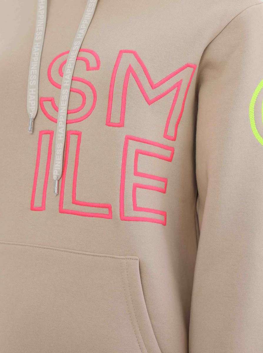 Zwillingsherz - Hoodie "Alissa Smile" - Beige/Pink