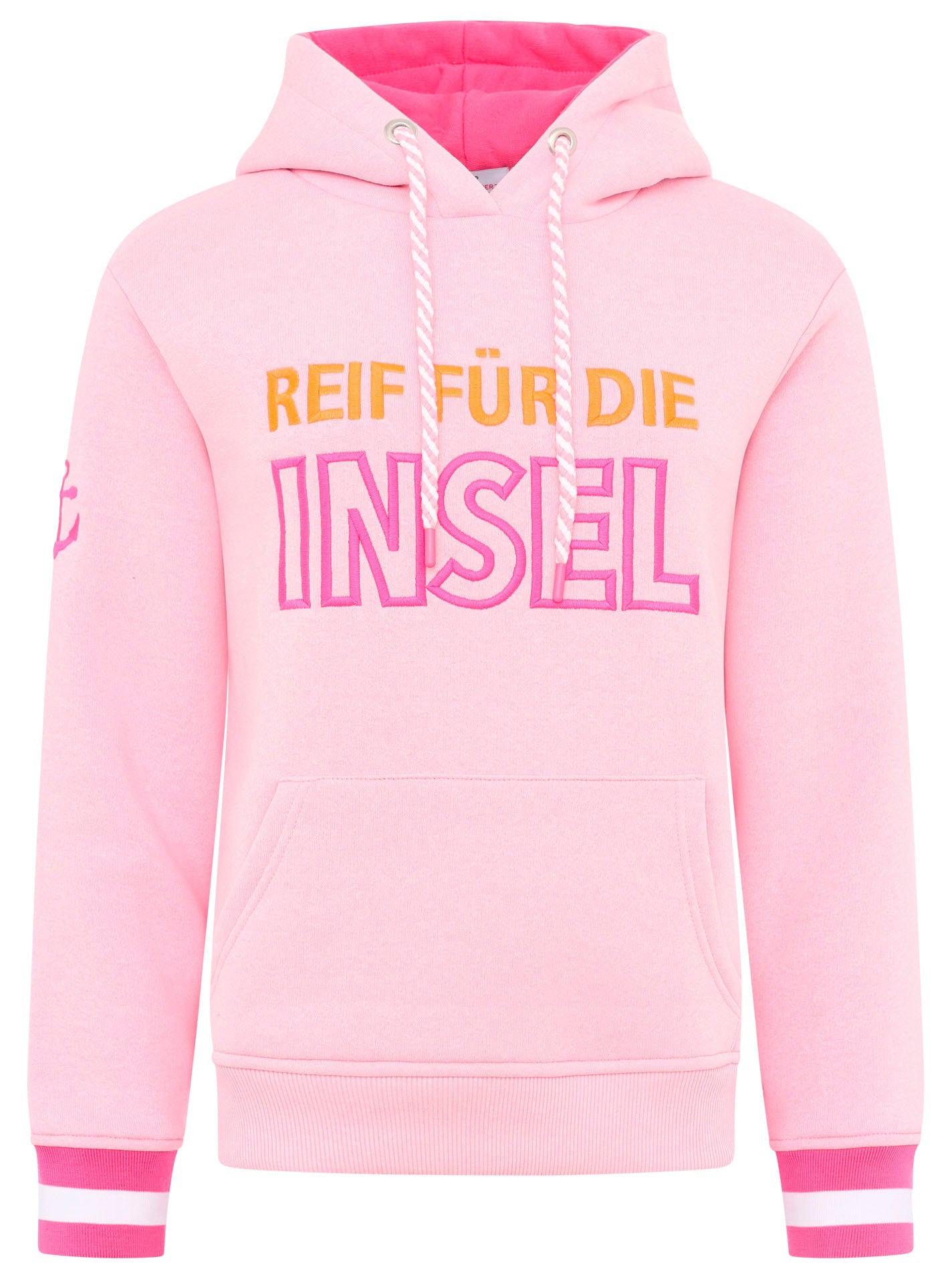 Zwillingsherz - "Reif für die Insel" Hoodie/Sweatshirt - Pink/Neon