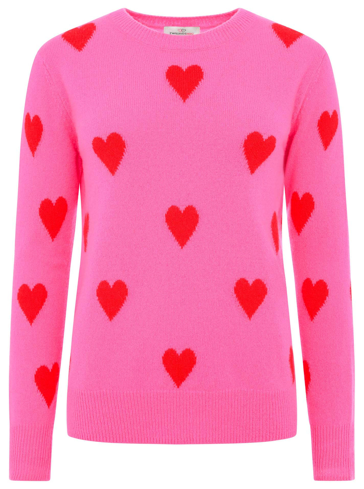 Zwillingsherz Kaschmir / 100% Cashmere Pullover - Pink Herz