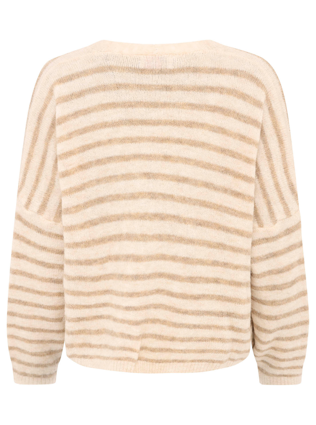 Zwillingsherz - Weicher Cardigan Streifenoptik - Made in Italy - Beige