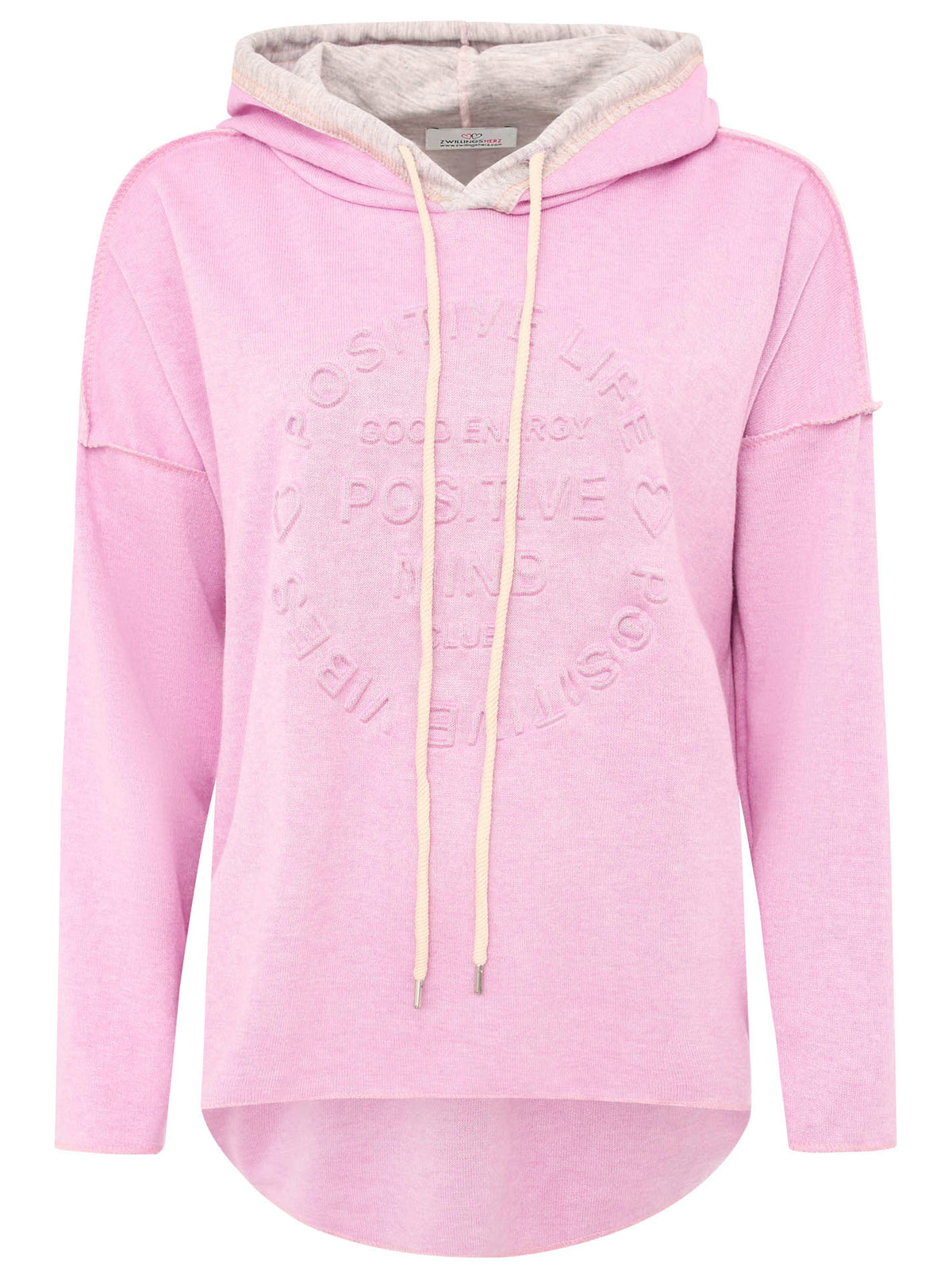 Zwillingsherz - Made in Italy Hoodie "Positive Mind" - Rosa