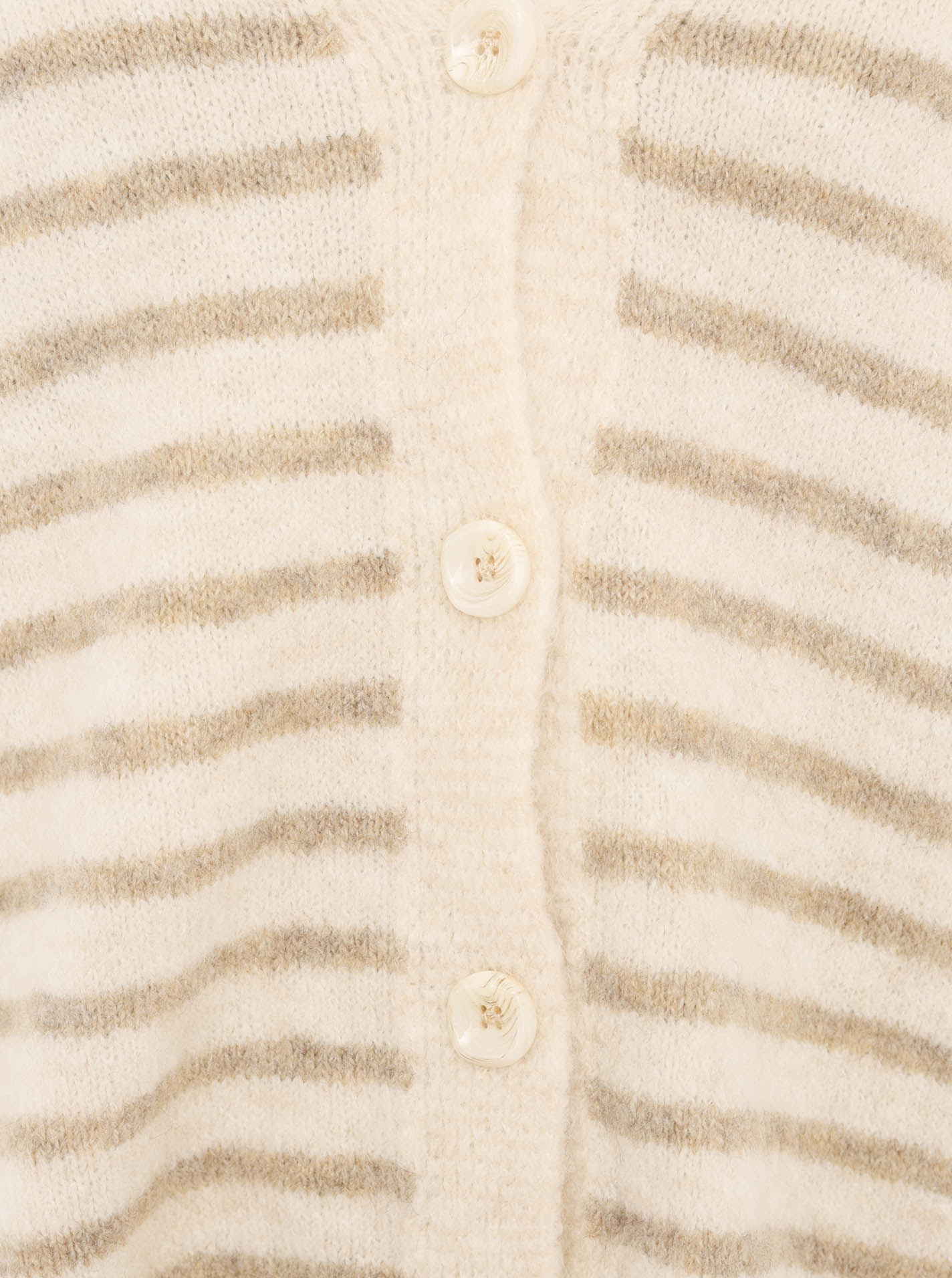 Zwillingsherz - Weicher Cardigan Streifenoptik - Made in Italy - Beige