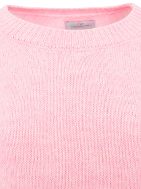 Zwillingsherz - Strickpullover Oversize Rundhals - Rosa