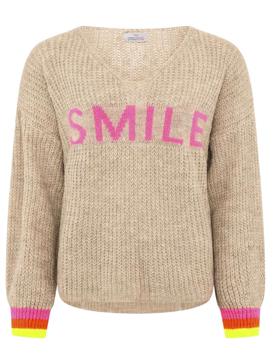 Zwillingsherz Made in Italy Pullover Smile - Beige