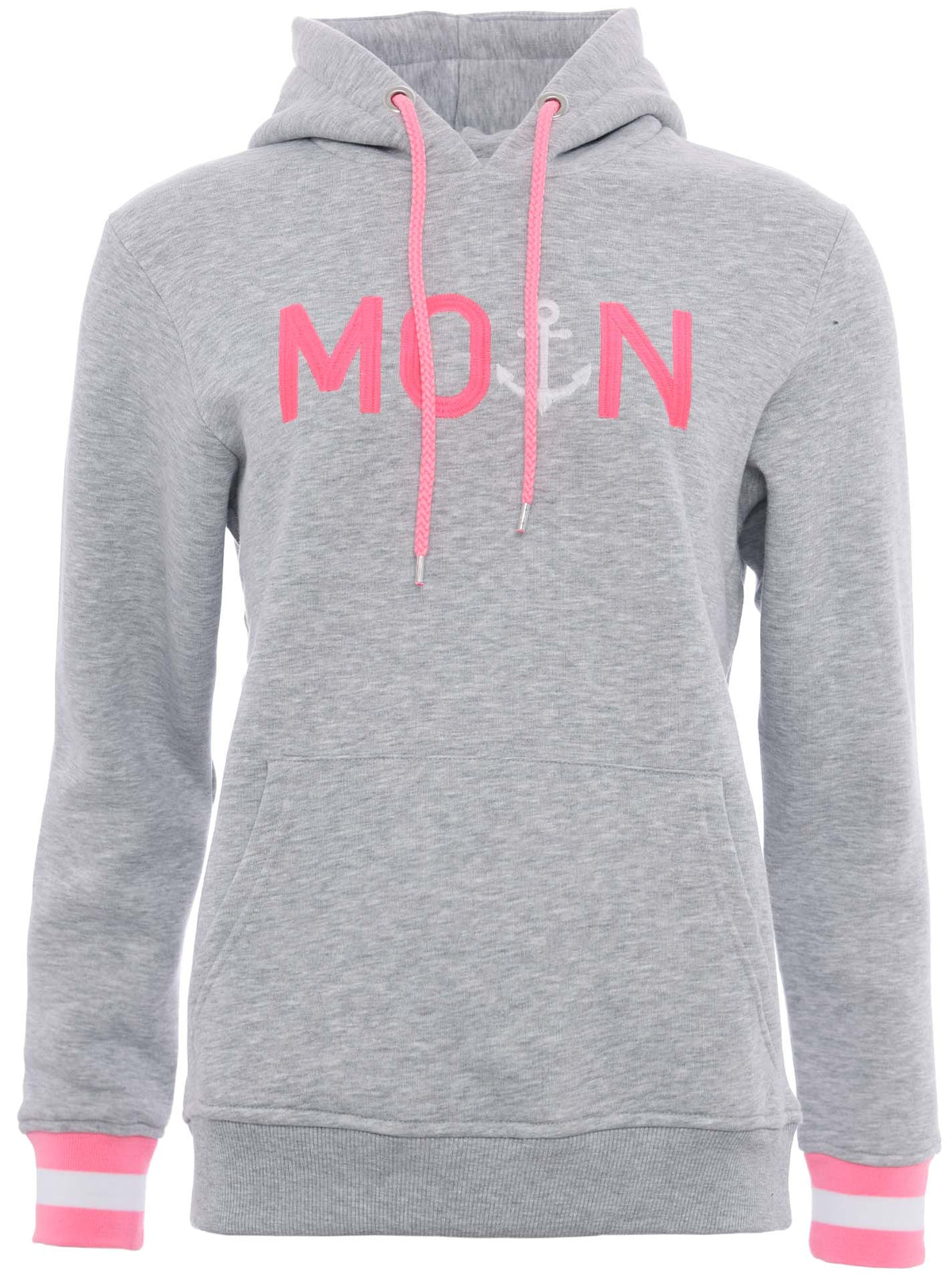 Moin Hoodie/Sweatshirt Rahel - Grau/Pink