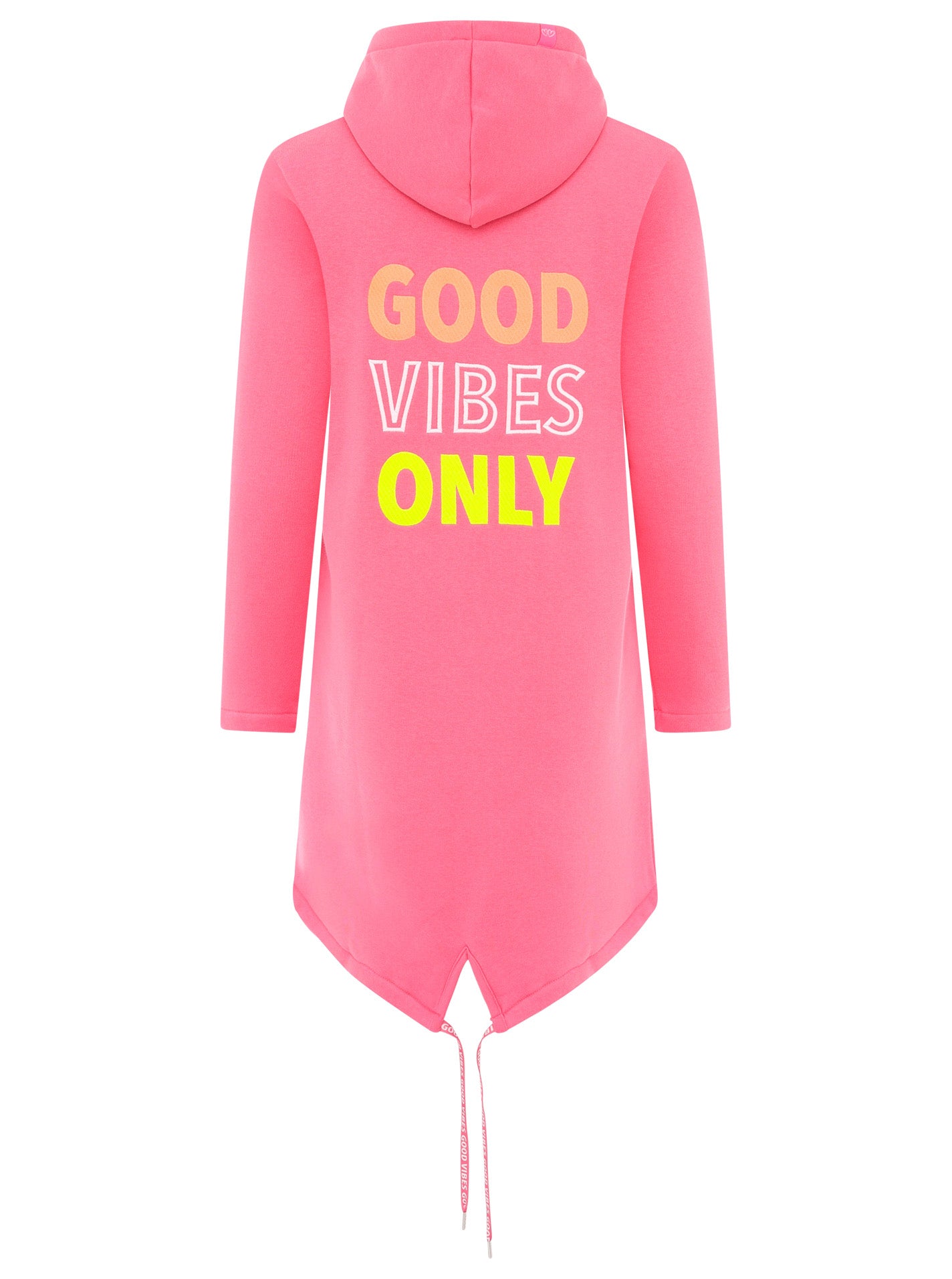 Zwillingsherz - Hoodiemantel "Good Vibes Only - Be Happy" - Neon Pink - CYBER DEAL