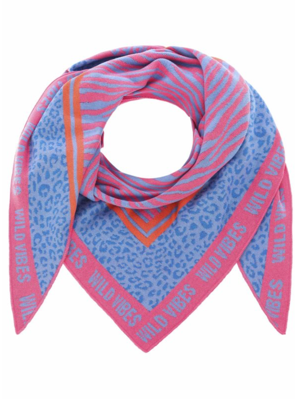 Zwillingsherz - Dreieckstuch "Wild Vibes" Baumwolle - Blau/Pink/Orange