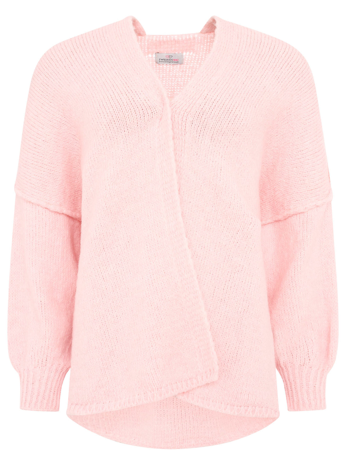 Zwillingsherz - Woll Cardigan mit Naht- Pink