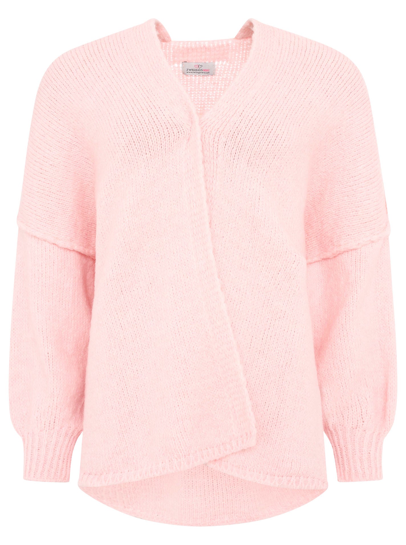 Zwillingsherz - Woll Cardigan mit Naht- Pink