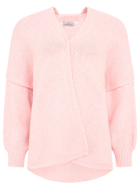 Zwillingsherz - Woll Cardigan mit Naht- Pink