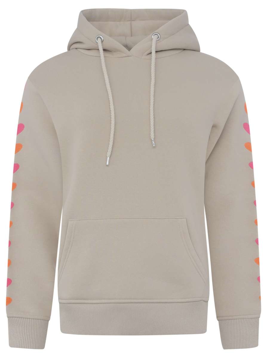 Zwillingsherz - Hoodie mit Herzen - Beige