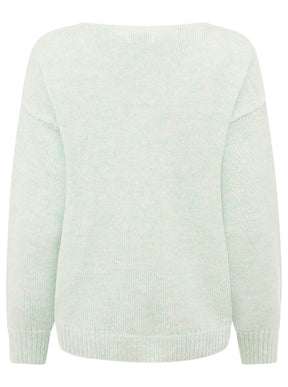 Zwillingsherz - Strickpullover "Ciao“ - Made in Italy - Mint/Pink