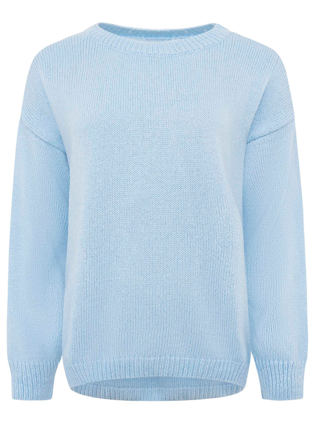 Zwillingsherz - Strickpullover Oversize Rundhals - Hellblau