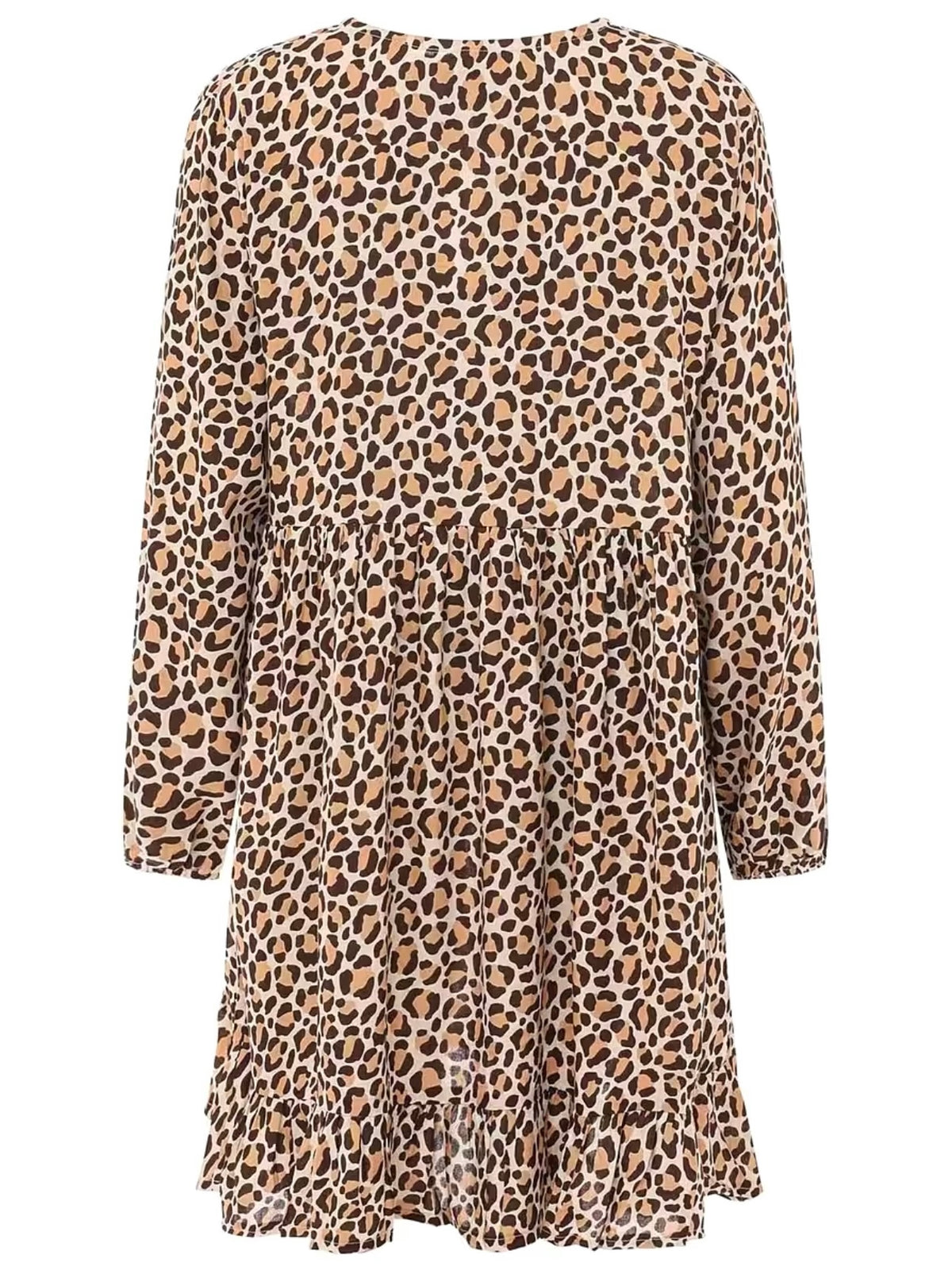 Zwillingsherz - Kleid/Tunika Wilder Leo mit Leo Leopard Muster - Beige/Schwarz