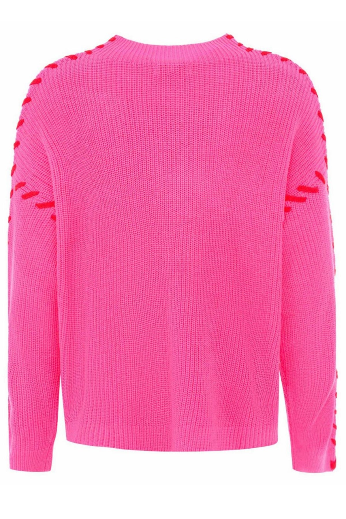 Zwillingsherz - Woll Pullover "Stiching" - Pink